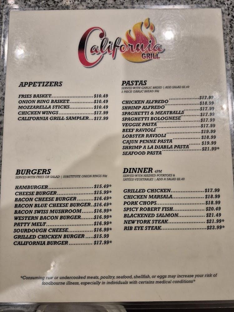 California Grill Menu image 2