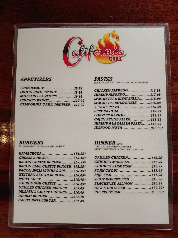 California Grill Menu image 4